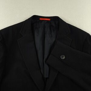 Isaia Napoli Jacket Mens 42R Black Winter Seersucker Wool Sport Coat Blazer